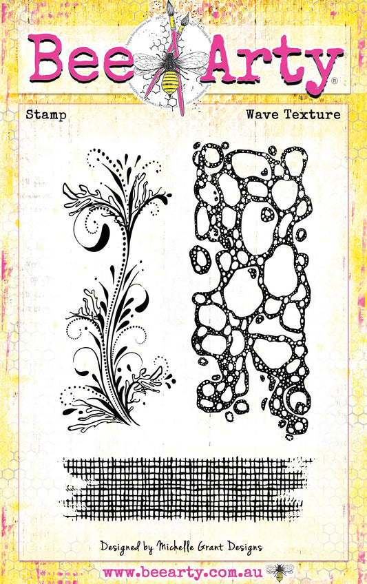 Bee Arty  -Wave Texture Acrylic Stamp - Ocean Vibes