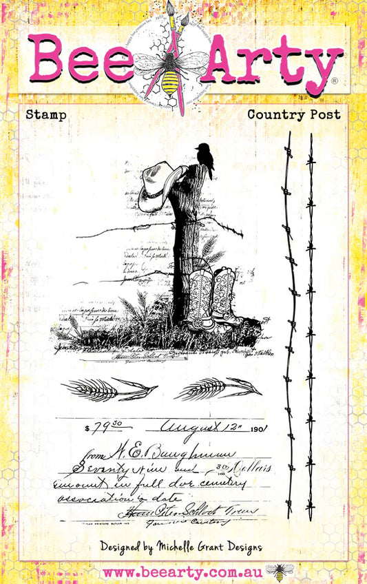 Bee Arty  -Country Outback Acrylic Stamp - Country Post