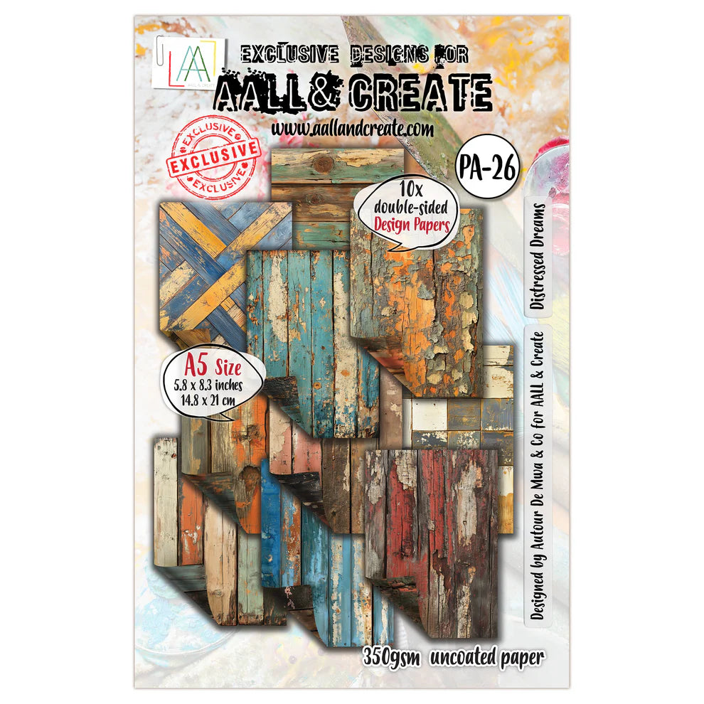 AALL & CREATE - A5 Design Papers - Distressed Dreams #PA-26