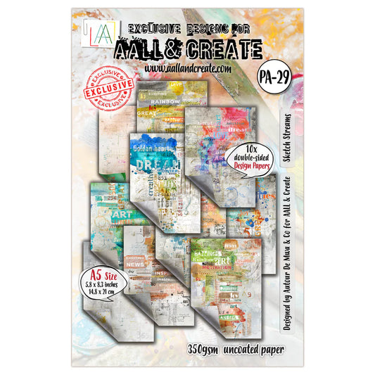AALL & CREATE - A5 Design Papers - Sketch Streams # PA - 29