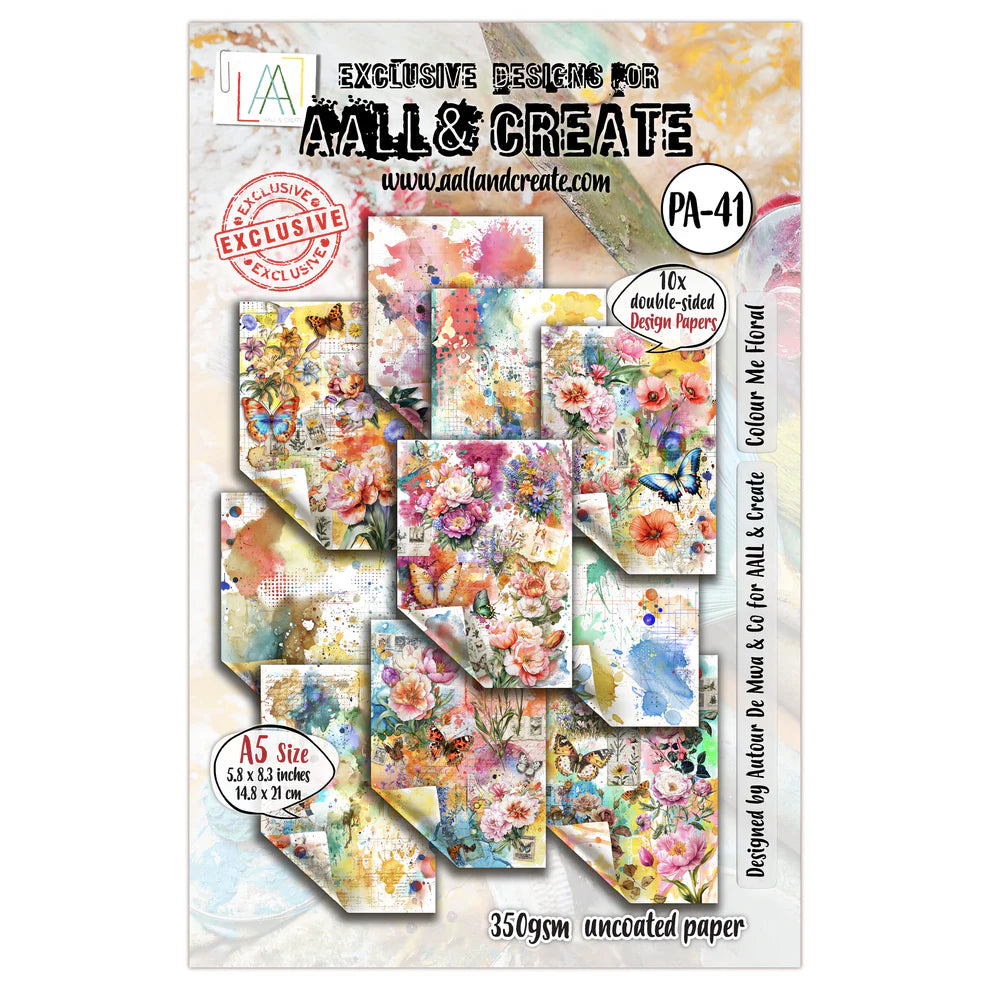 AALL & CREATE - A5 Design Papers - Colour Me Floral # PA-41