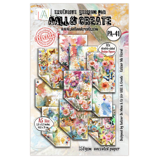 AALL & CREATE - A5 Design Papers - Colour Me Floral # PA-41