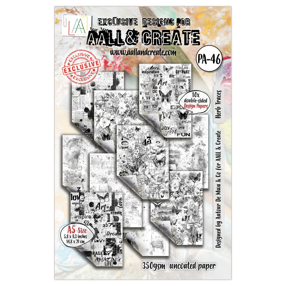 AALL & Create A5 Uncoated Paper Pack - Herb Traces PA-46