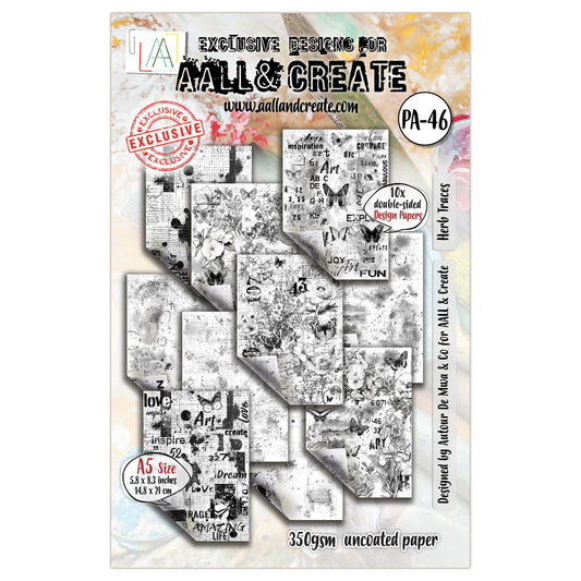AALL & Create A5 Uncoated Paper Pack - Herb Traces PA-46