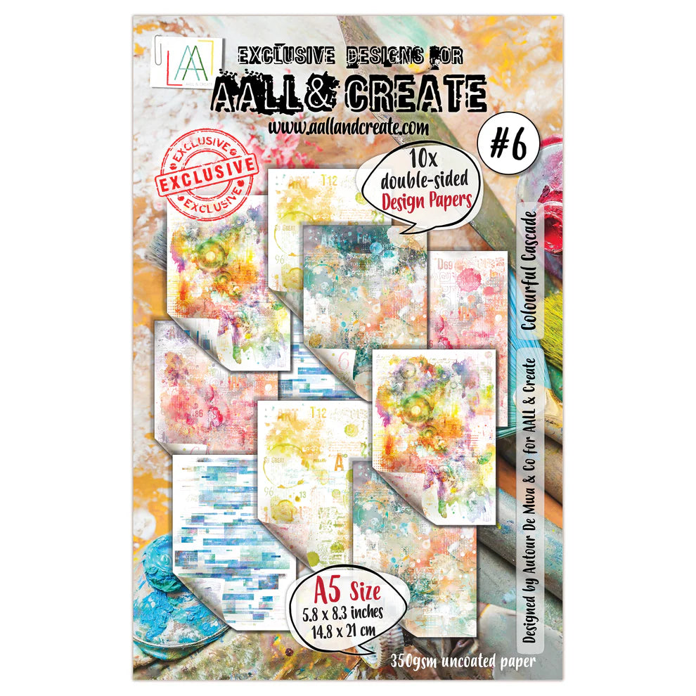 AALL & CREATE - A5 Design Papers - Colourful Cascade #6