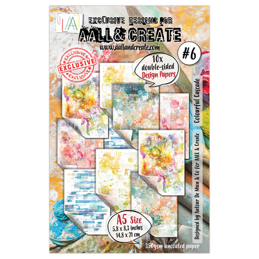 AALL & CREATE - A5 Design Papers - Colourful Cascade #6