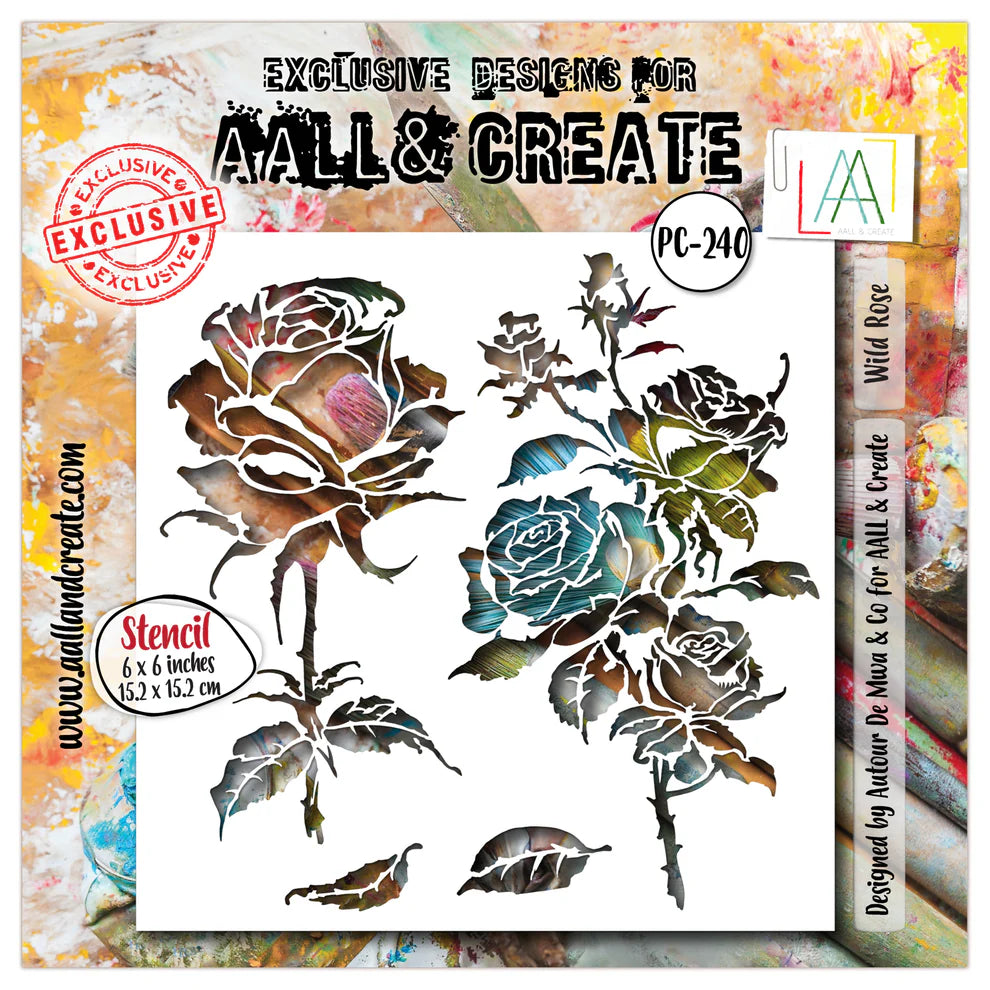 AALL & CREATE - 6X6  Stencil  - Wild Rose # PC - 240