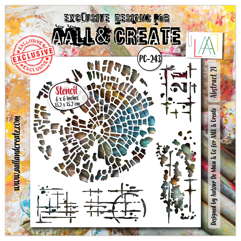 AALL & CREATE - 6X6  Stencil  - Abstract 21 # PC - 243