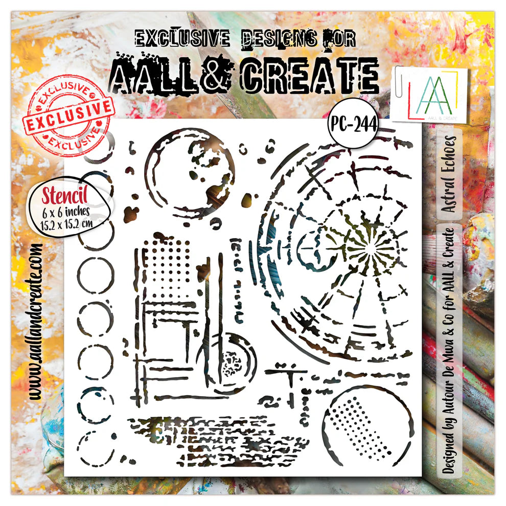 AALL & CREATE - 6X6  Stencil  - Astral Echoes #244