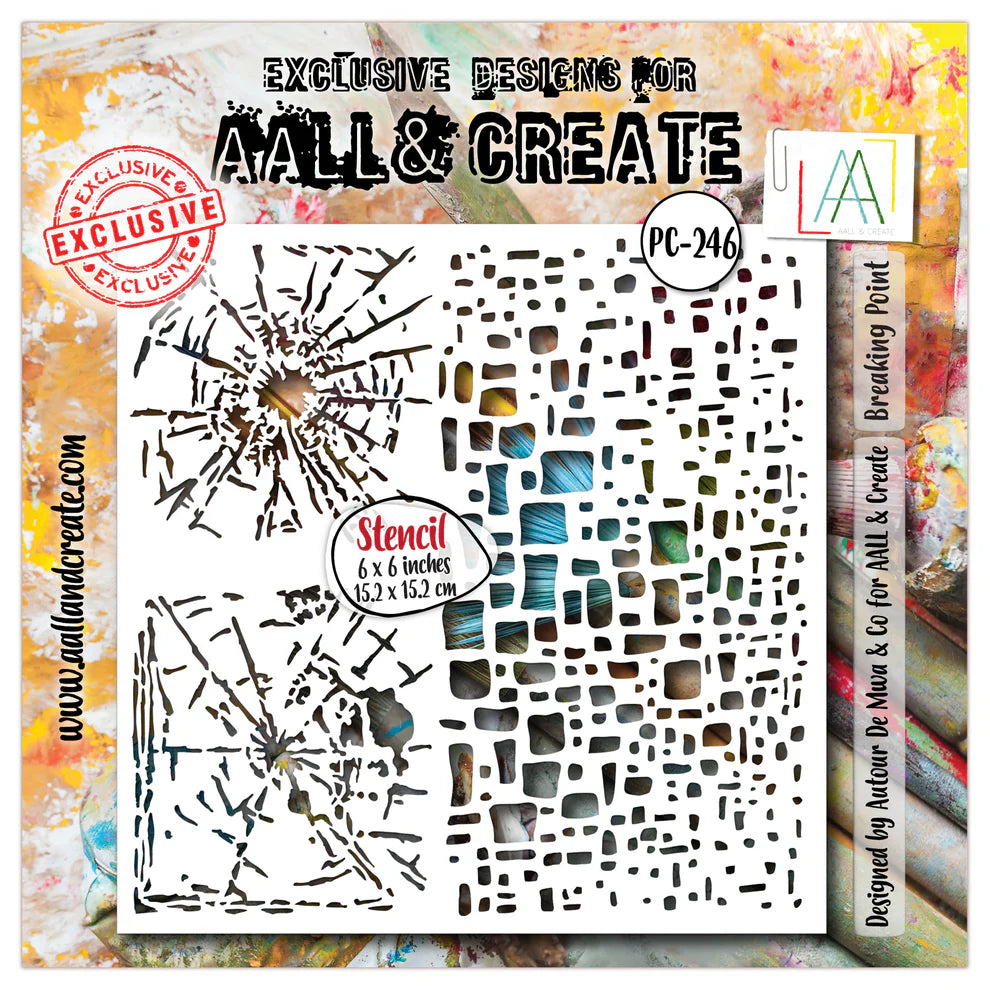 AALL & CREATE - 6X6  Stencil  - Breaking Point # PC - 246