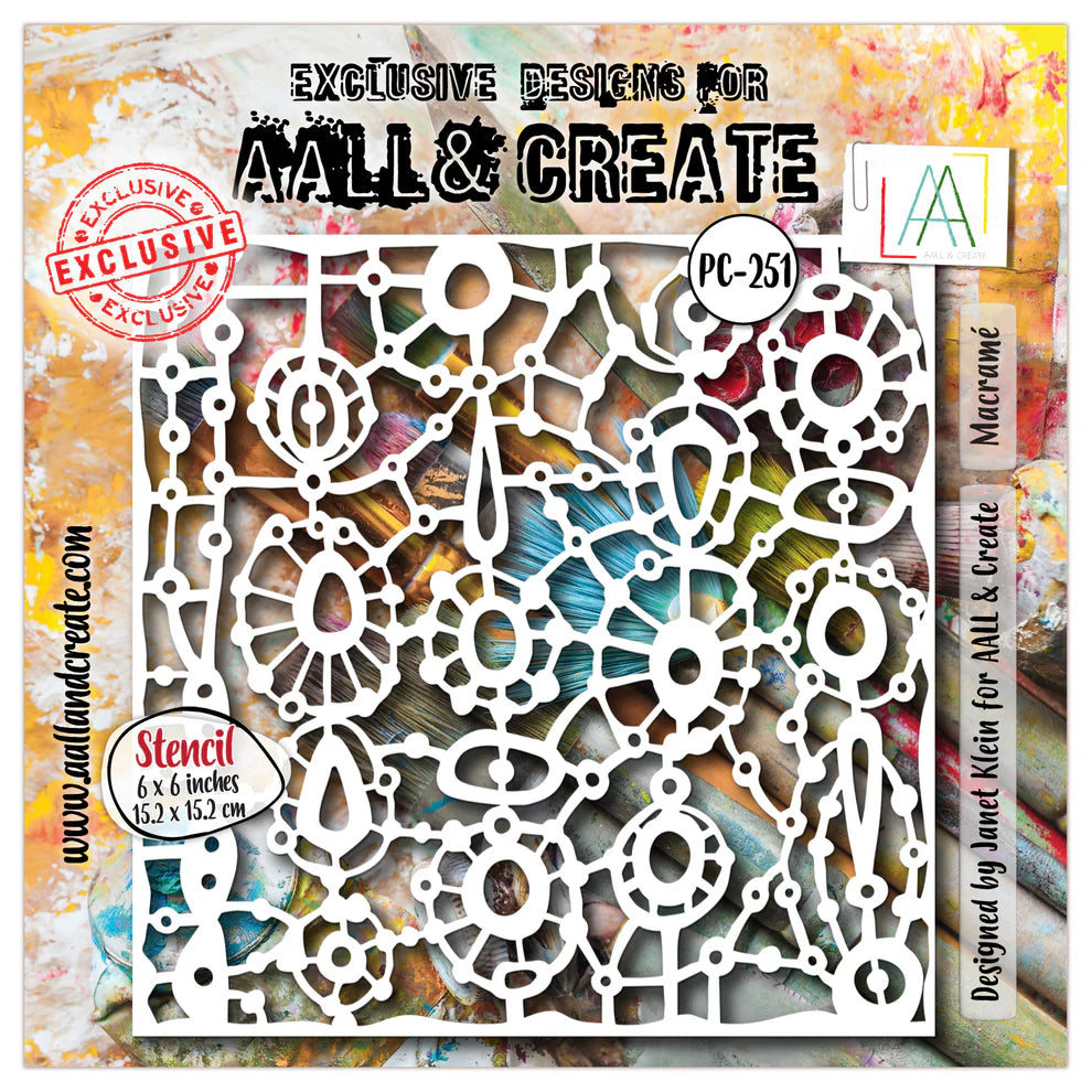 AALL & CREATE - 6X6  Stencil  - Macrame' #251