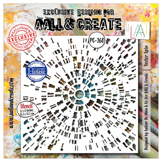 AALL & CREATE - 6X6  Stencil  - Vector Spin #PC-260
