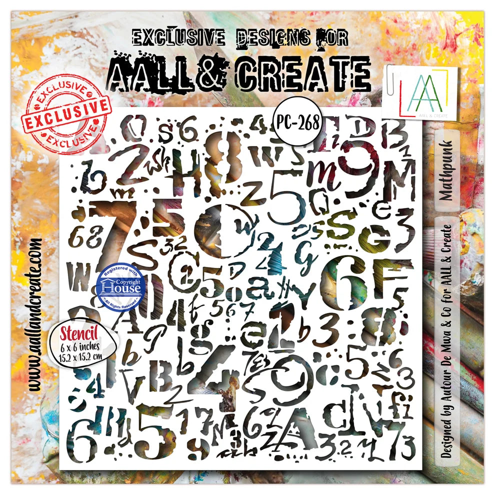 AALL & CREATE - 6X6  Stencil  - Mathpunk   #PC-268