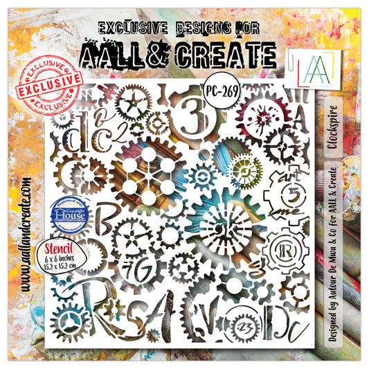 AALL & CREATE - 6X6  Stencil  -Clockspire  #PC-269