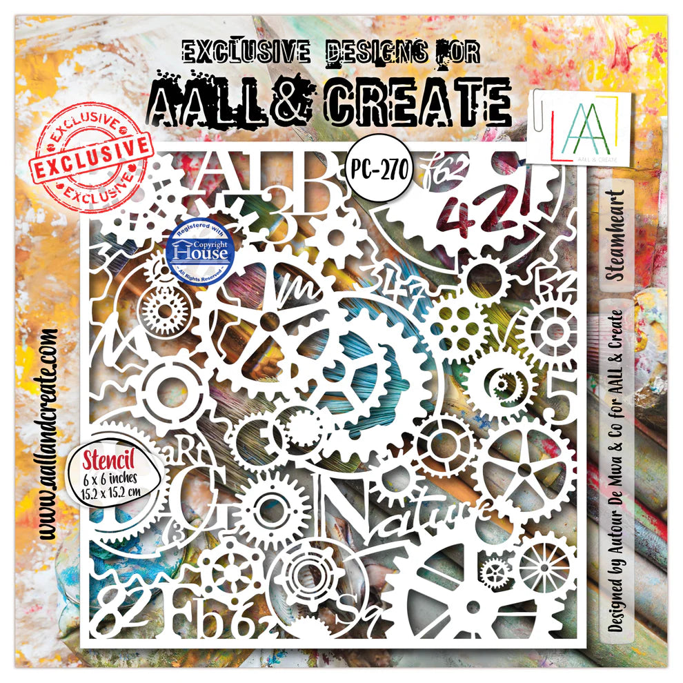 AALL & CREATE - 6X6  Stencil  - Steamheart   #PC-270