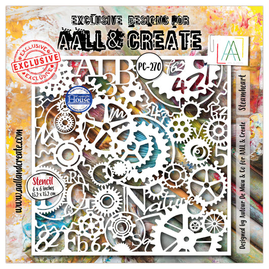 AALL & CREATE - 6X6  Stencil  - Steamheart   #PC-270
