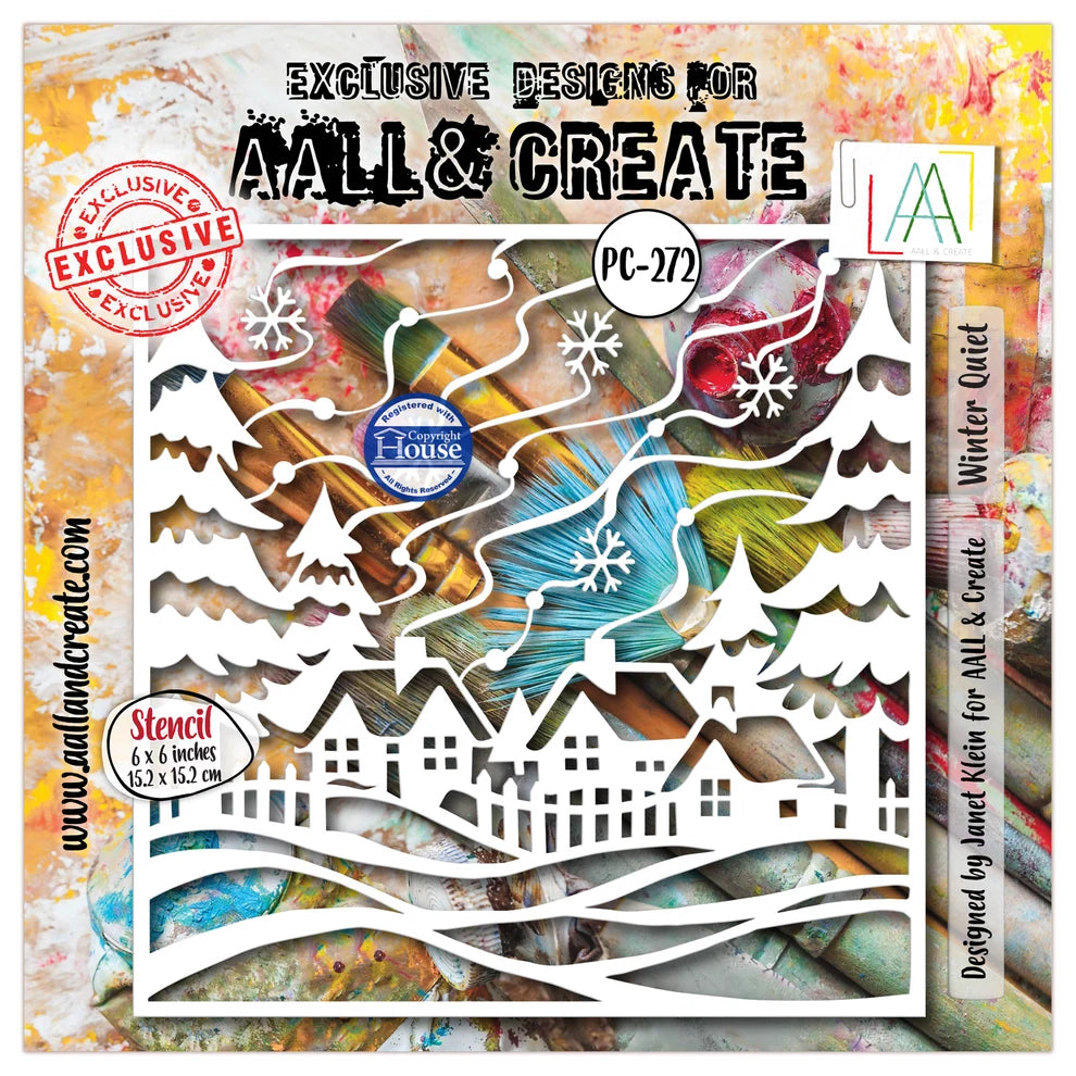 AALL & CREATE - 6X6  Stencil  - Winter Quiet   #PC-272