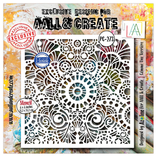 AALL & CREATE - 6X6  Stencil  - Comme Une Verriere   #PC-273