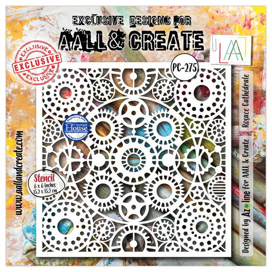 AALL & CREATE - 6X6  Stencil  - Rosace Cathedrale #PC-275