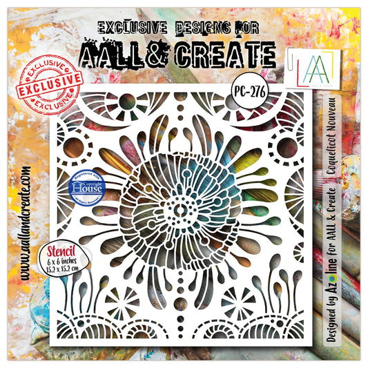 AALL & CREATE - 6X6  Stencil  - Coquelicot Nouveau #PC-276

