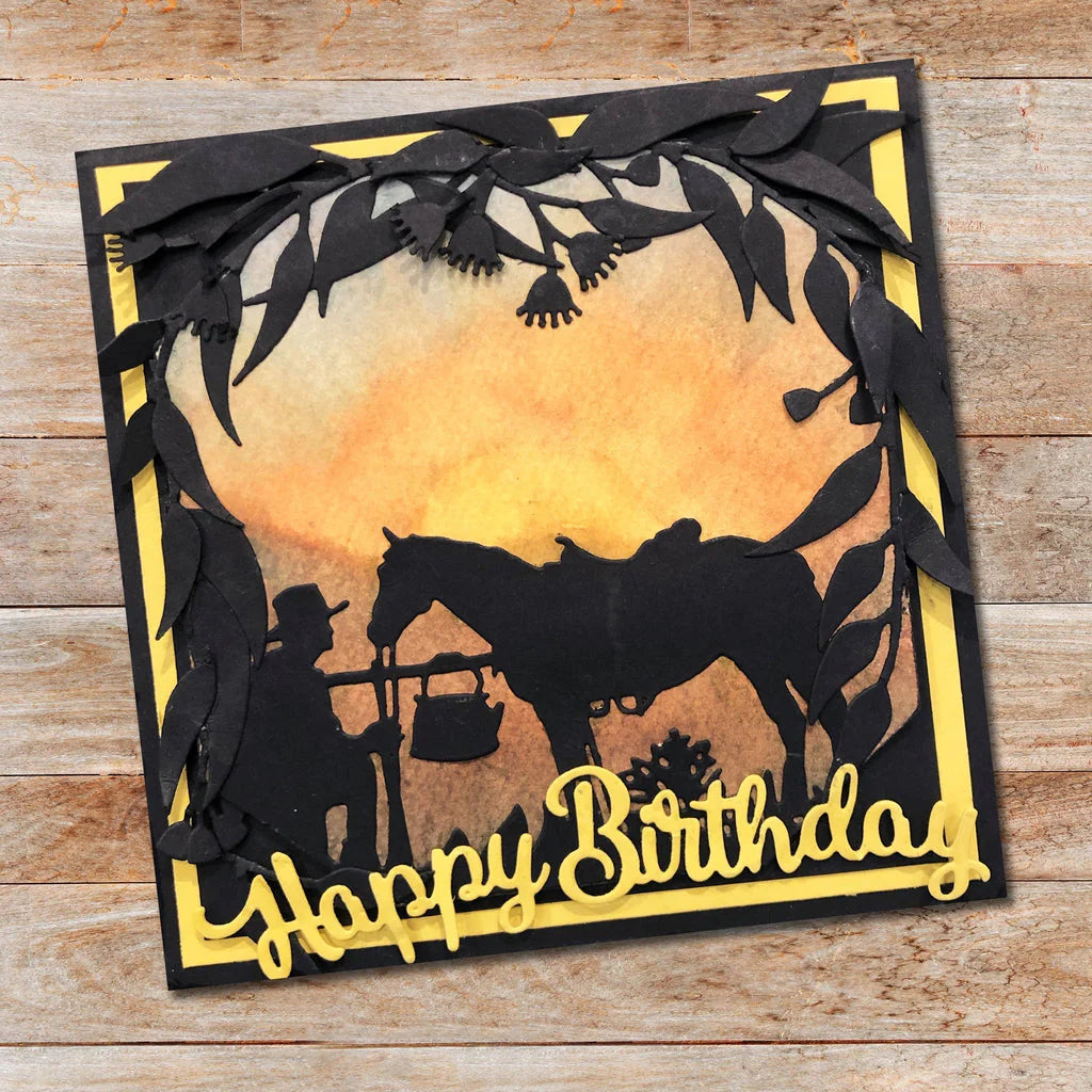 Paper Rose -  Metal Cutting Die - Happy Birthday Large