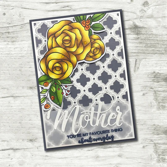 Paper Rose -  Metal Die - Quatrefoil Background 2