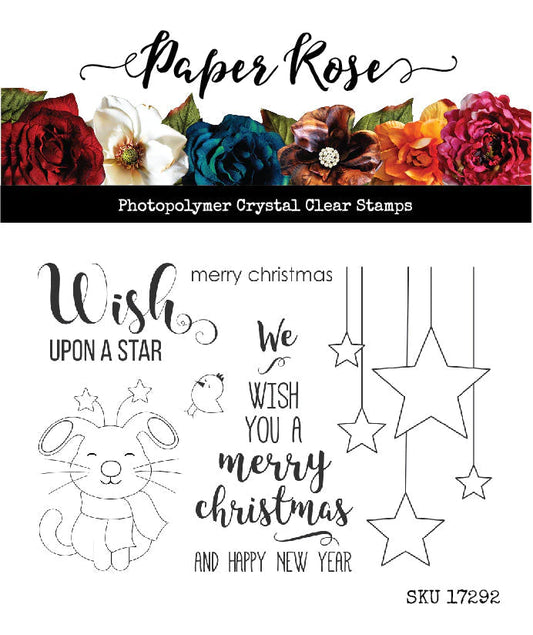 Paper Rose -  Clear Stamp Set - Make A Wish