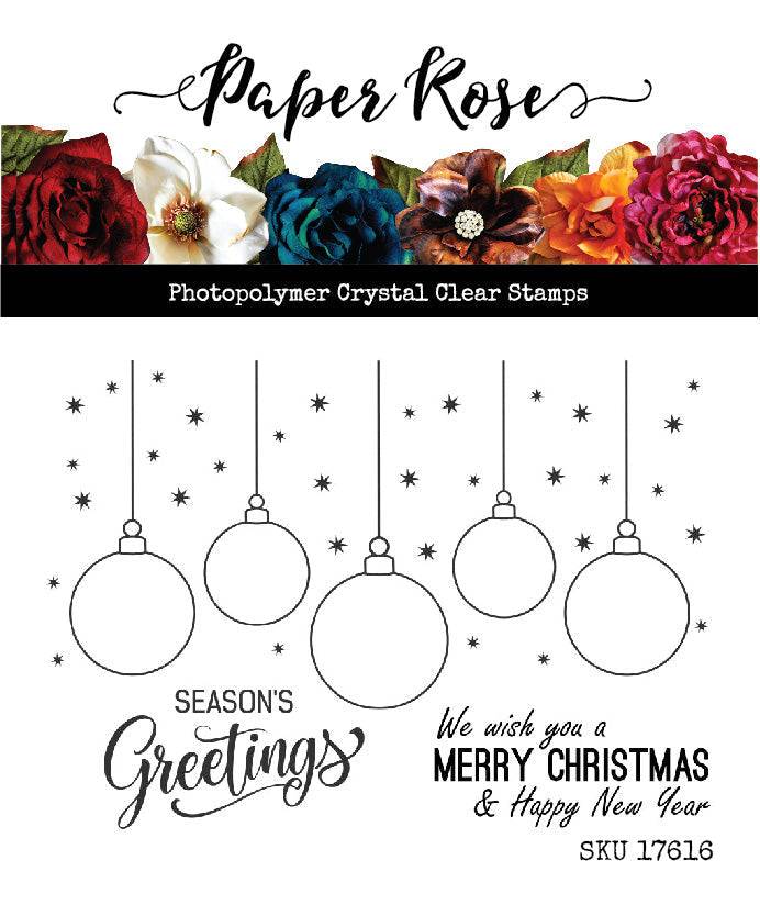 Paper Rose -  Clear Stamp Set  - Hanging Ornament