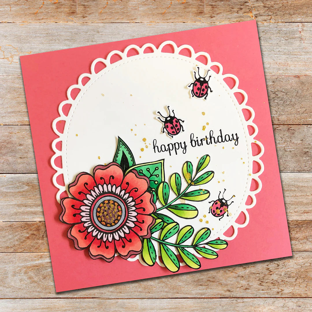 Paper Rose -  Metal Cutting Die - Wonky Scalloped Circles & Border