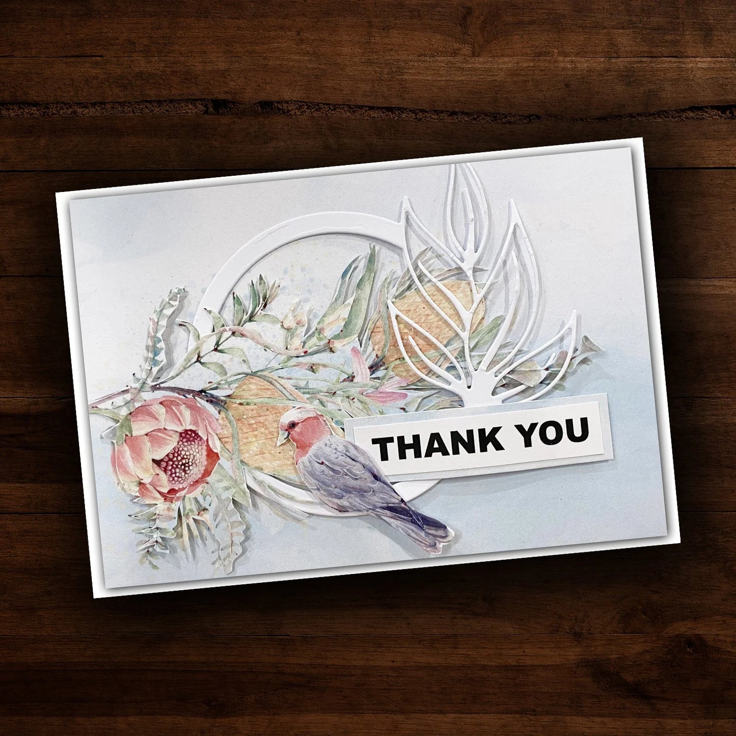 Paper Rose -  Metal Cutting Die - Gum Leaf Circle Frame