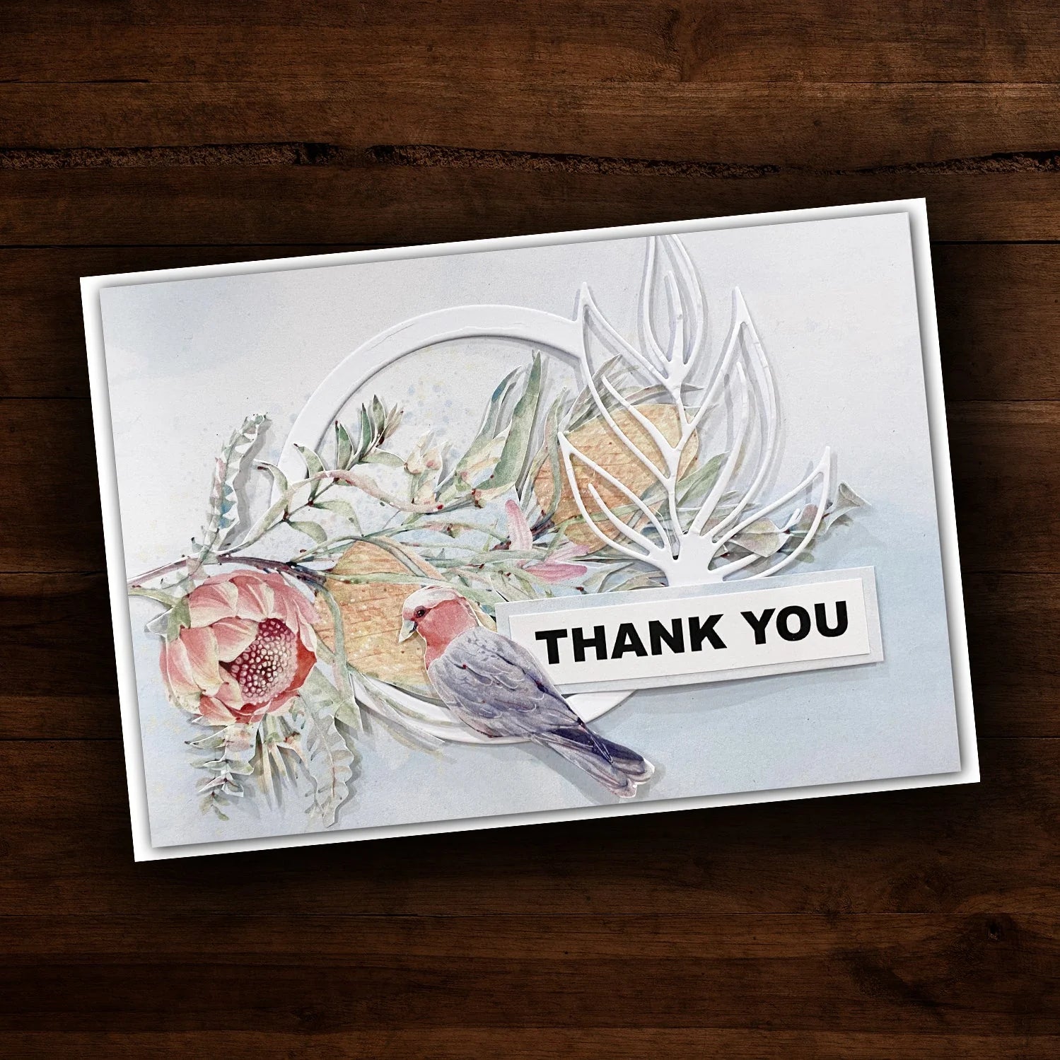 Paper Rose -  Metal Cutting Die - Gum Leaf Circle Frame