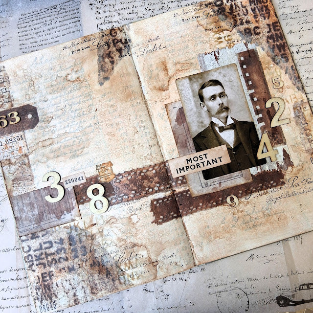 Printed Tissue - Mags Woodcock - Rusty Bits PT17