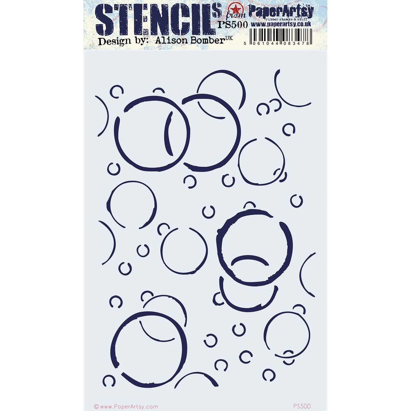Paper Artsy Stencils Large - Alison Bomber Bubbles PS500