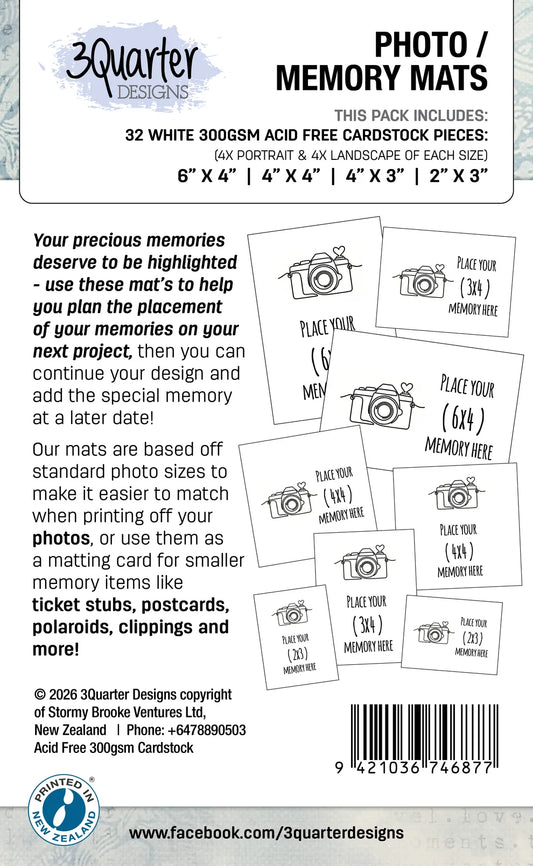3 Quarter Designs - Photo Memory Mats  32pc