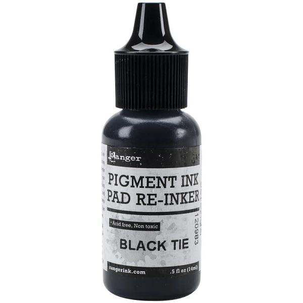 Ranger Pigment Ink Pad Re-Inker Black Tie