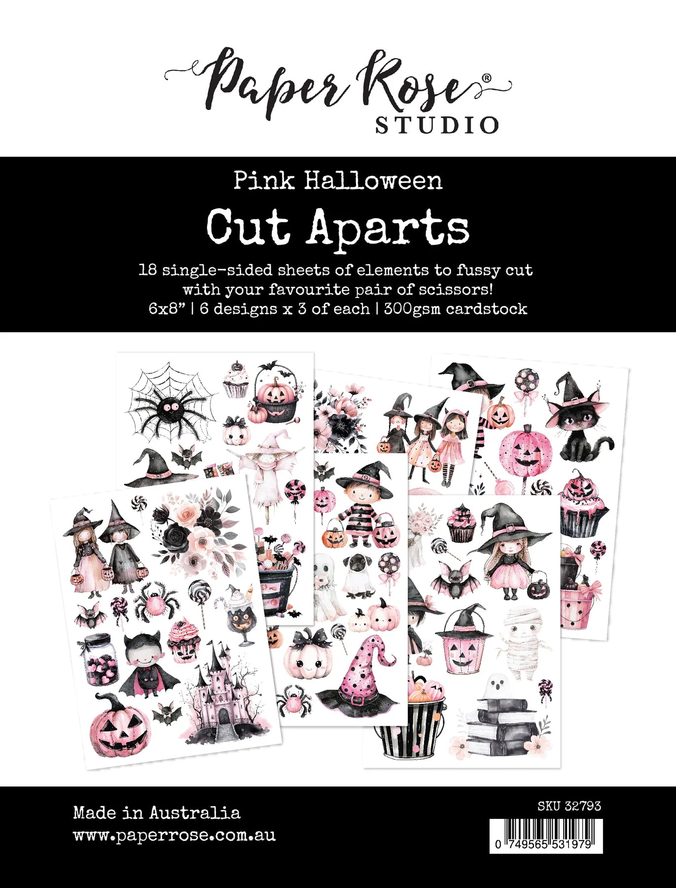 Paper Rose Cut Aparts - Pink Halloween