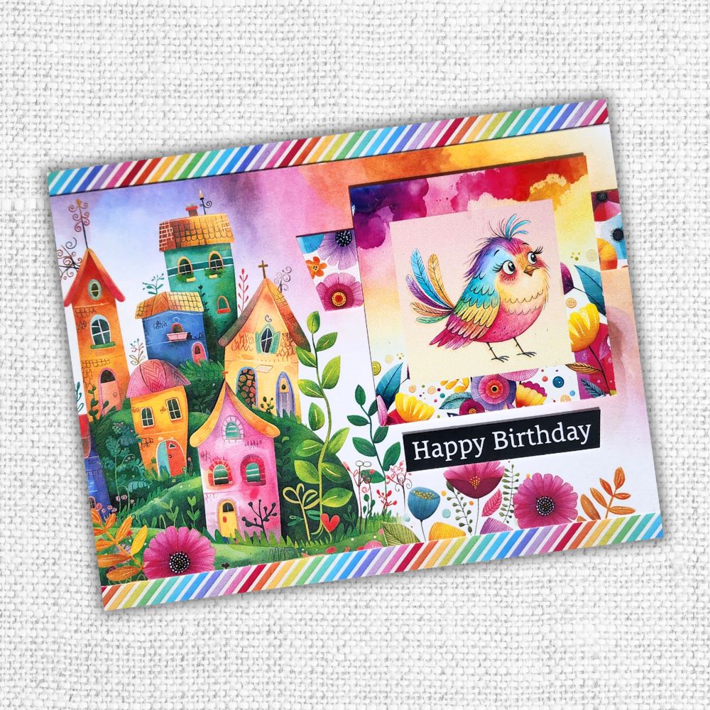 Paper Rose Embossed Die Cuts - Rainbow Village