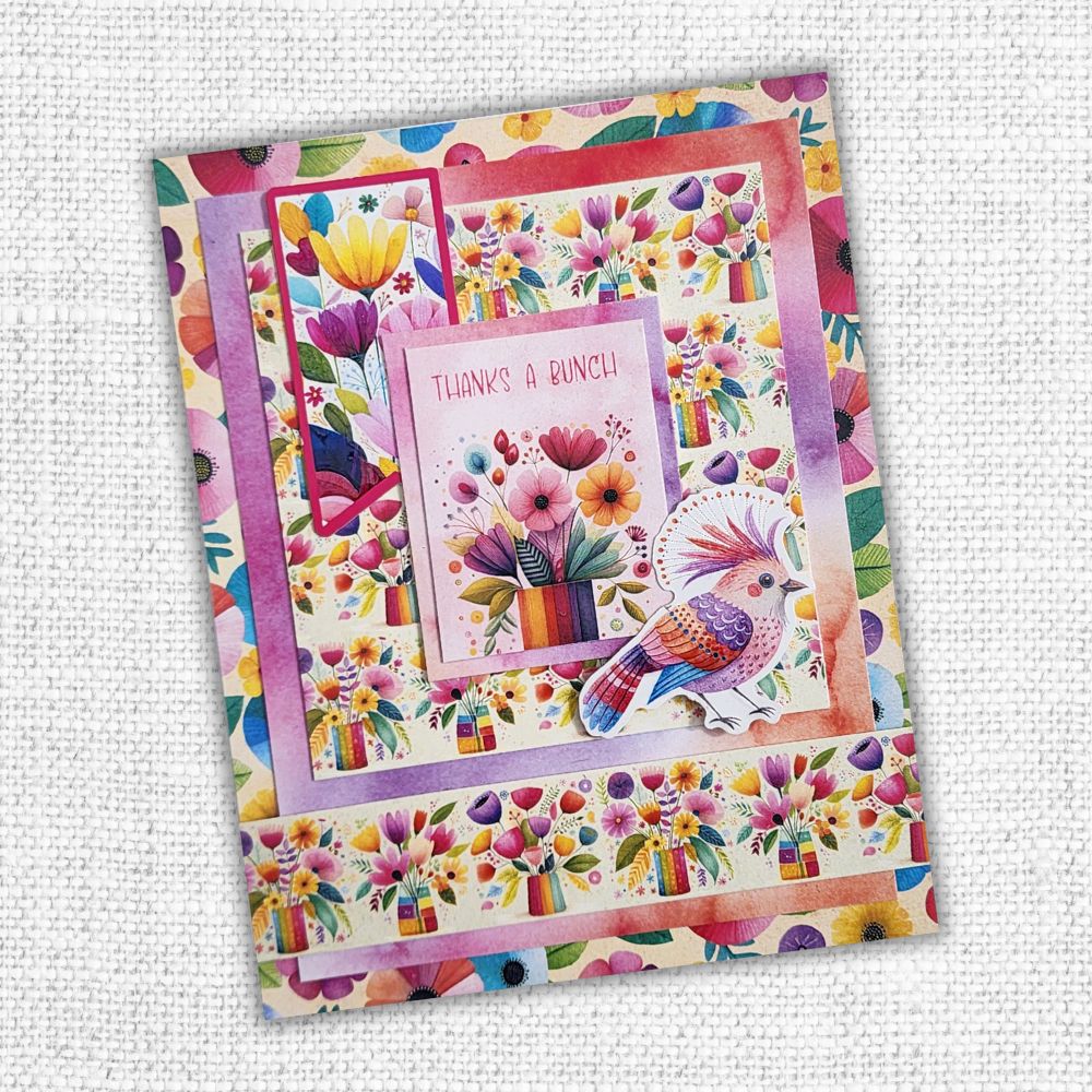Paper Rose Embossed Die Cuts - Rainbow Village Small Flowers