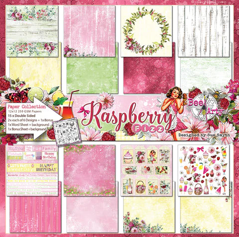 Bee Arty - Raspberry Fizz 12'' x 12'' Paper Packs