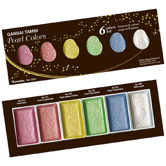 Kuretake Gansai Tambi Japanese Watercolour - Metallic Set Pearl