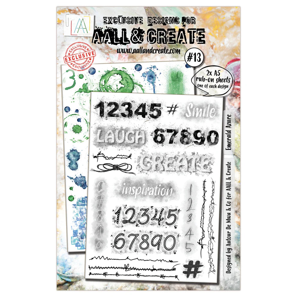 AALL & Create Rub-on Sheets Emerald Azure #13