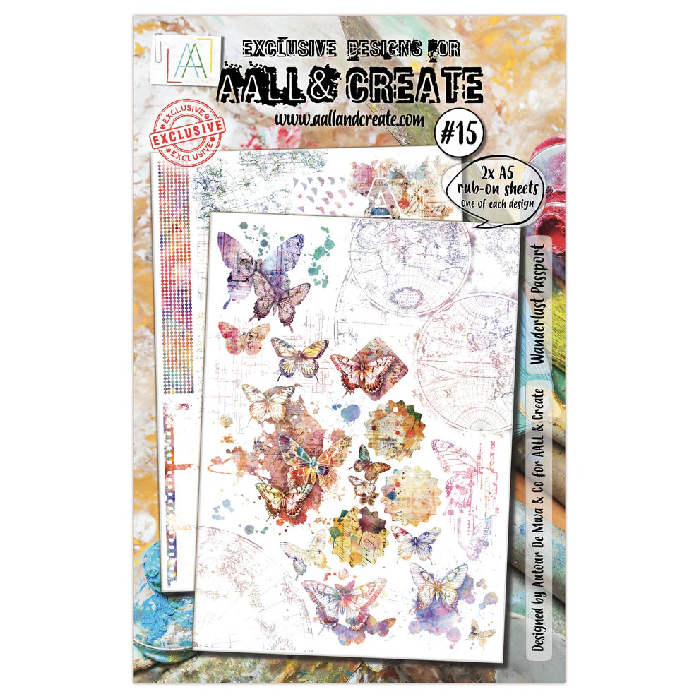 AALL & Create Rub-on Sheets Wanderlust Passport #15