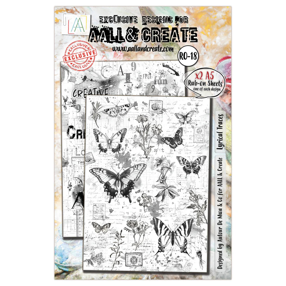AALL & Create Rub-on - Sheets Lyrical Traces RO-18