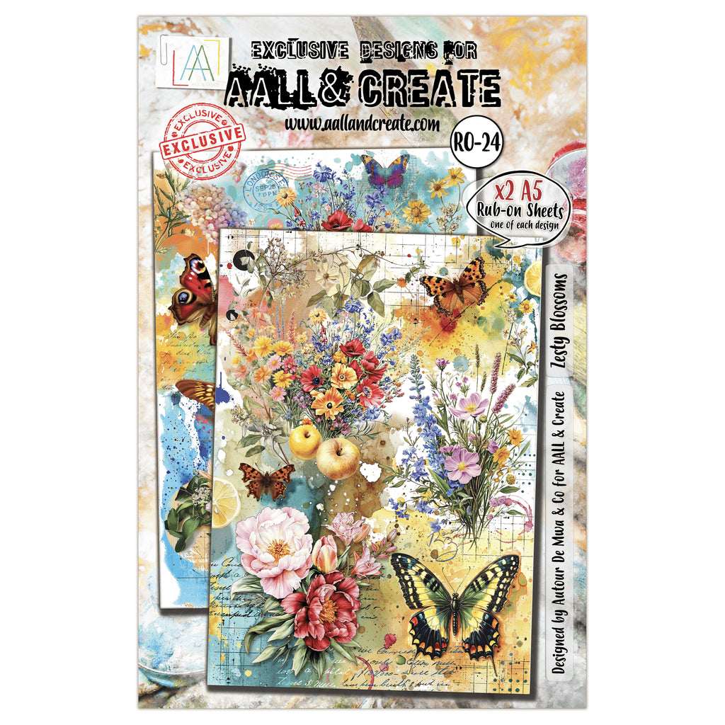 AALL & Create Rub-on Sheets Zesty Blossoms RO- 24
