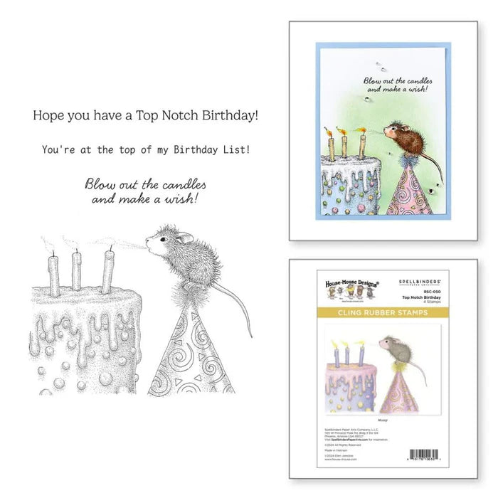 House Mouse Designs - Cling Rubber Stamps - Top Notch Birthday