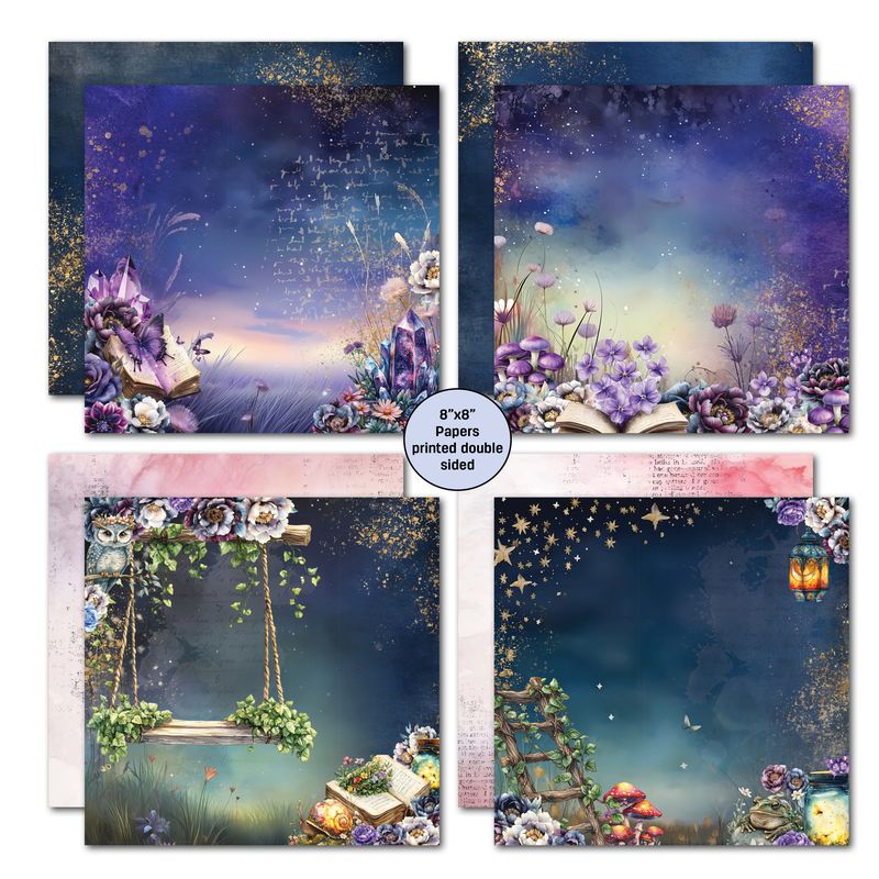 3 Quarter Designs -Night Garden Collection 8x8 Pack