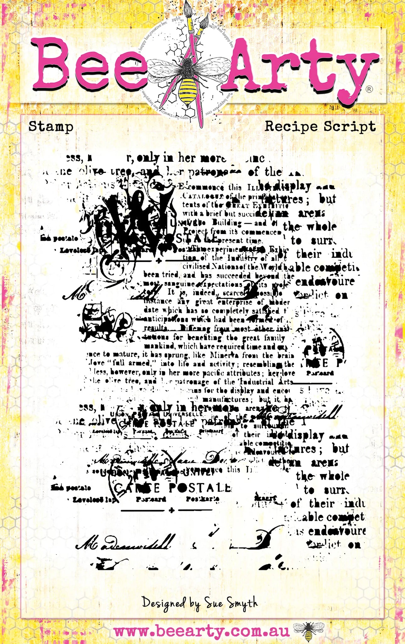 Bee Arty Acrylic Stamps - Recipe Script