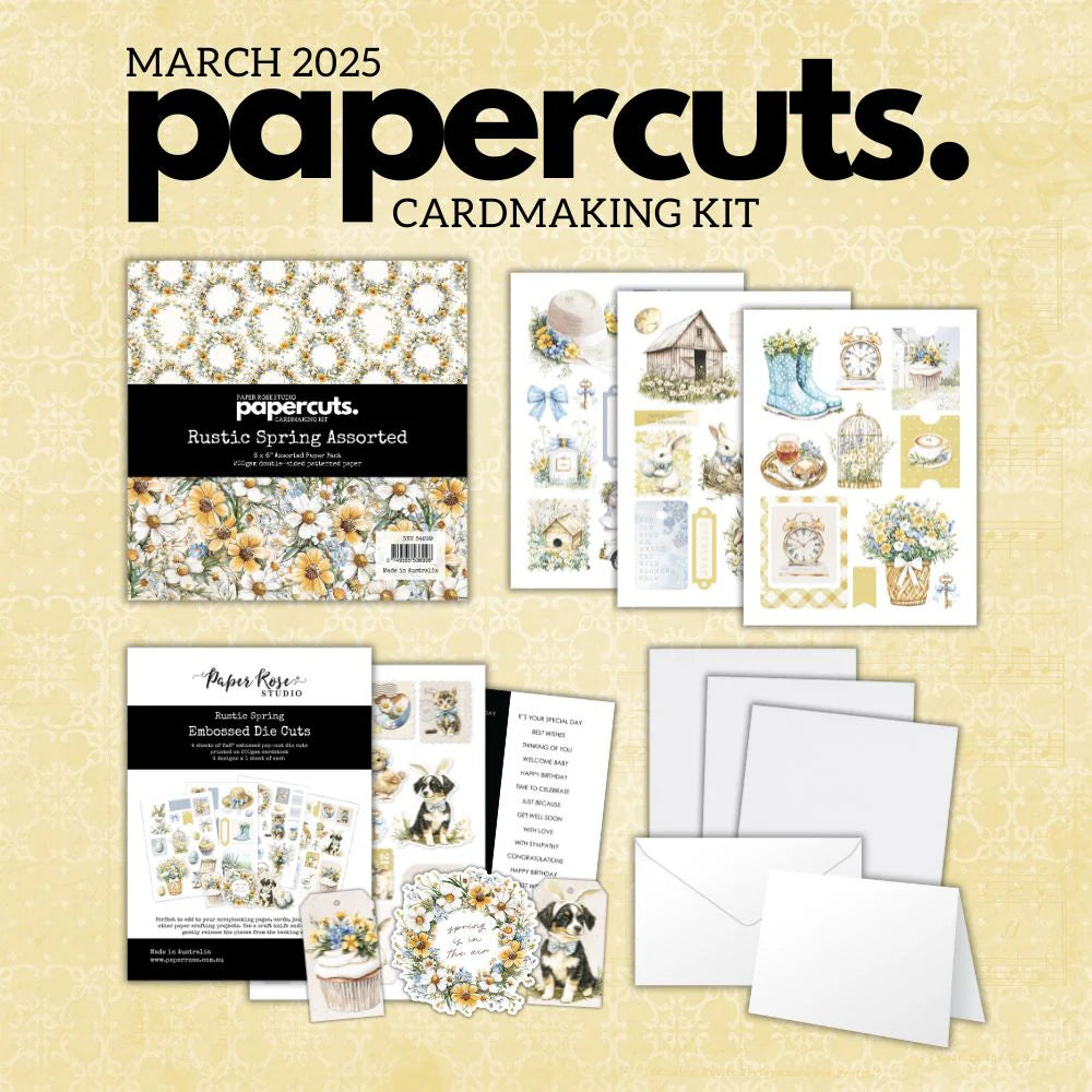 Paper Rose - Papercuts Card Making Kits - March 2025 Rustic Spring