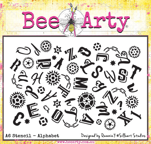 Bee Arty Stencil A6- Alphabet Jumble