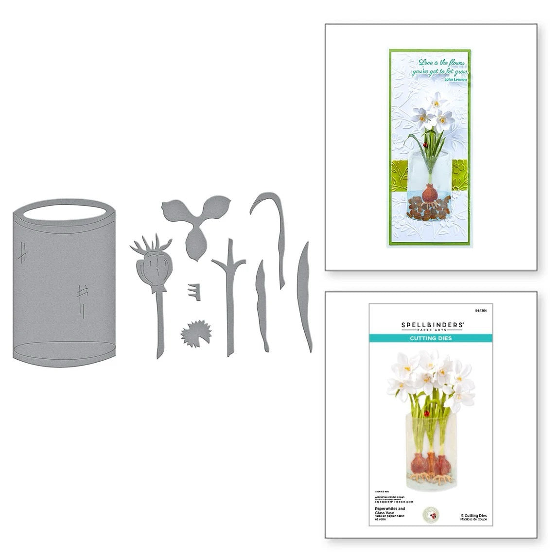 Spellbinders- Paper Arts -  Cutting Dies - Paperwhites And Glass Vase
